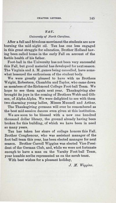 Tau, December 1906